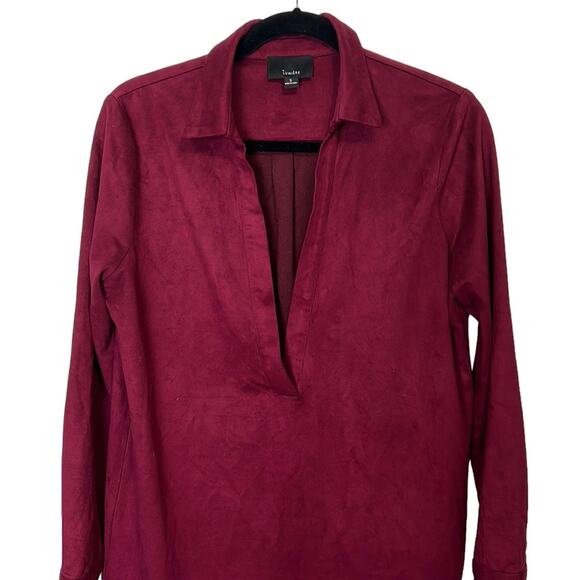 Lumiere Burgundy Maroon Faux Suede Women’s size small Tunic Dress - Picture 2 of 7